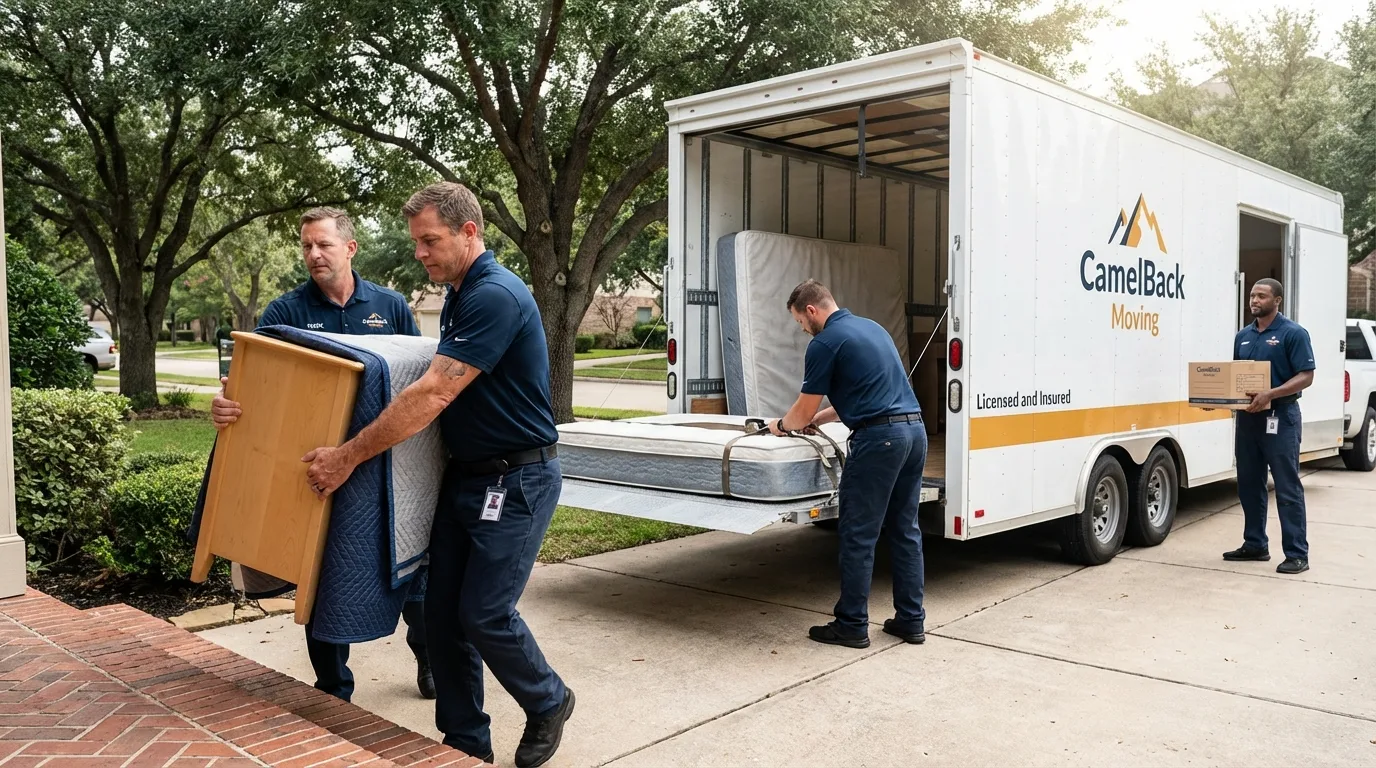 Crew loading residential truck for cross-state move from Closter, NJ